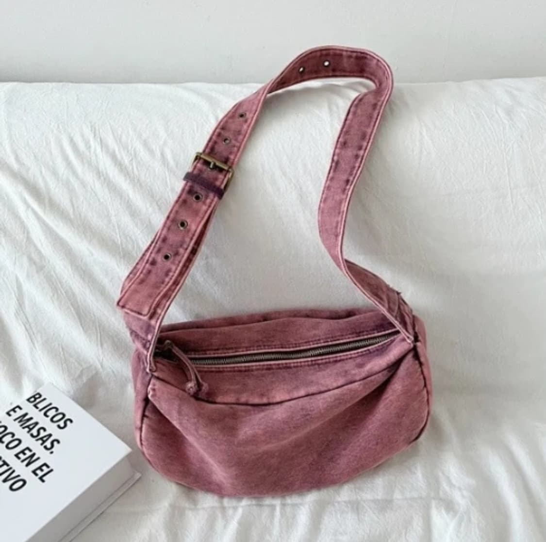 새상품)  핑크+보라 믹스핏 빈티지핏 크로스백 힙색 상품이미지1