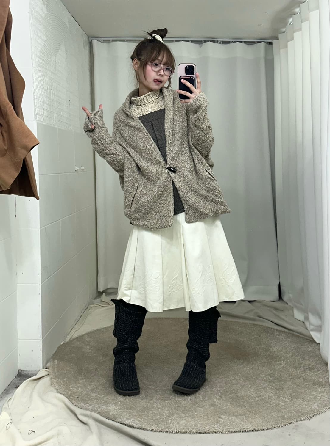 베이지 하구미 모리걸 쿠루미 코디세트 상품이미지2