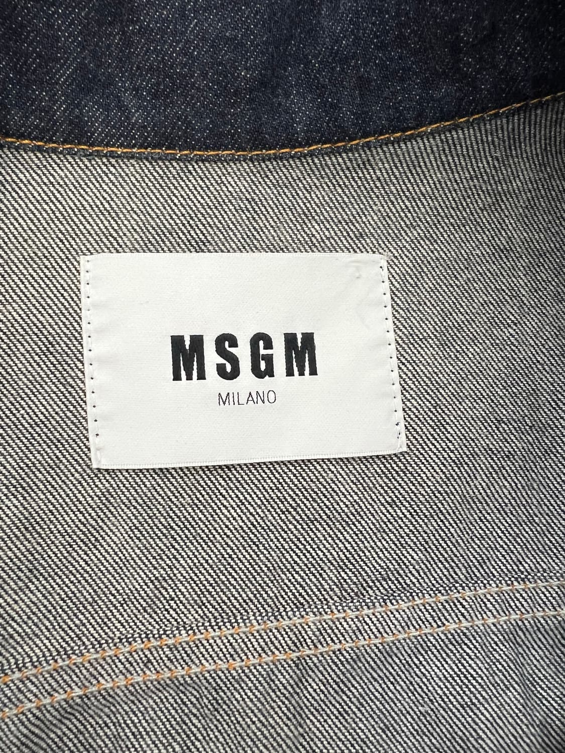 msgm 진청 배색 웰트 포켓 스티치 데님 풀집업 셔츠 자켓 상품이미지7