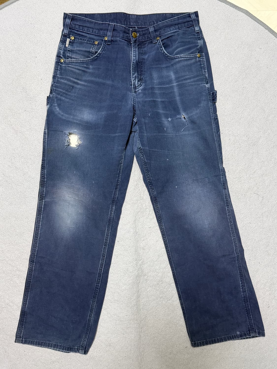 칼하트 빈티지 B159 디스트레스드 네이비 카펜터 팬츠( 32 X 30) 상품이미지1