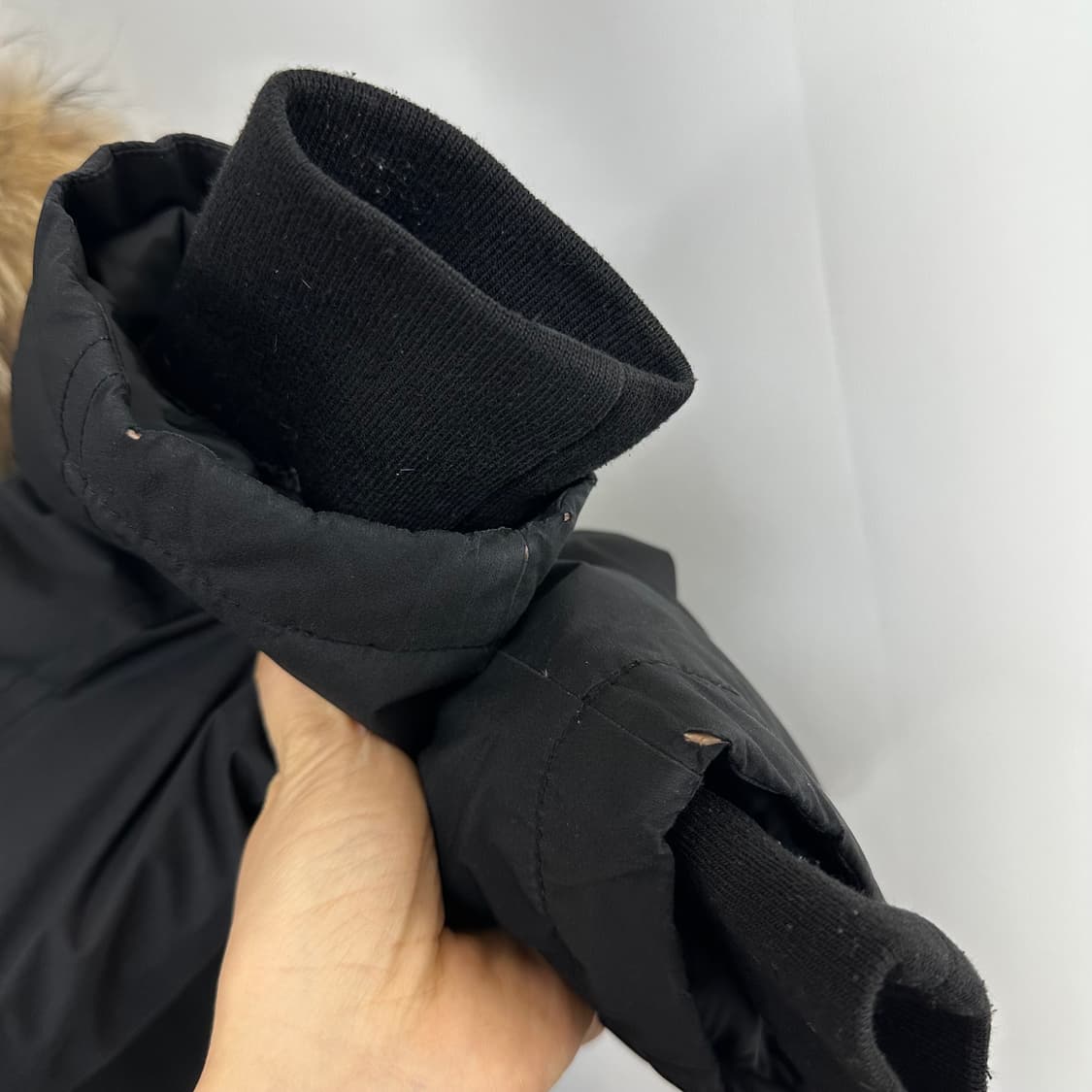 캉골 남자 라쿤/오리털 패딩점퍼 방한 겨울 검정 M 상품이미지5