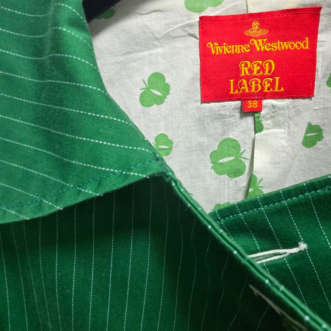빈티지 비비안웨스트우드 레드라벨 그린 스트라이프 자켓 38사이즈 상품이미지9