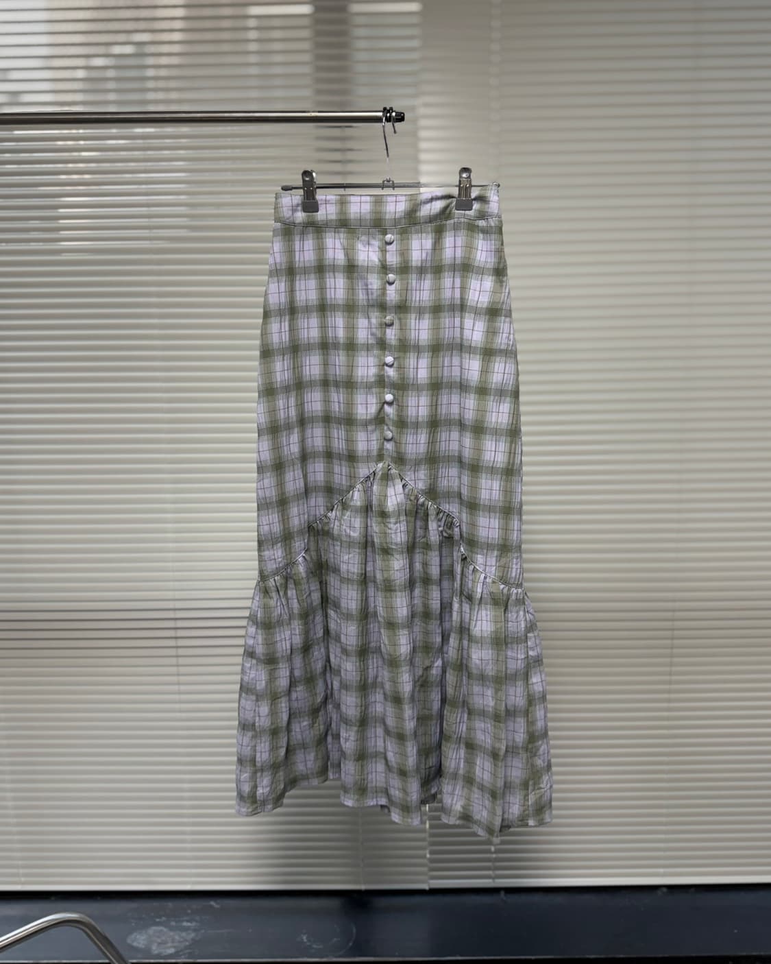 earth 라벤더 체크 스커트 상품이미지1