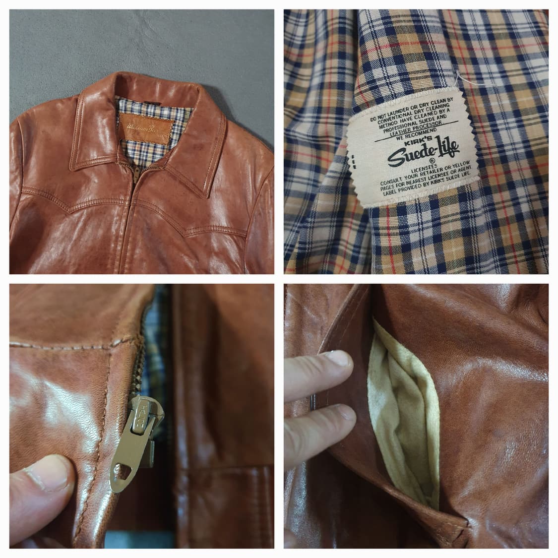 80s William barry 아메리칸 웨스턴 레더 자켓 42 M 상품이미지3