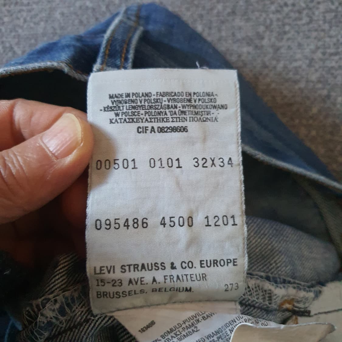 00s유럽 리바이스501 데님 팬츠 no.18 상품이미지6