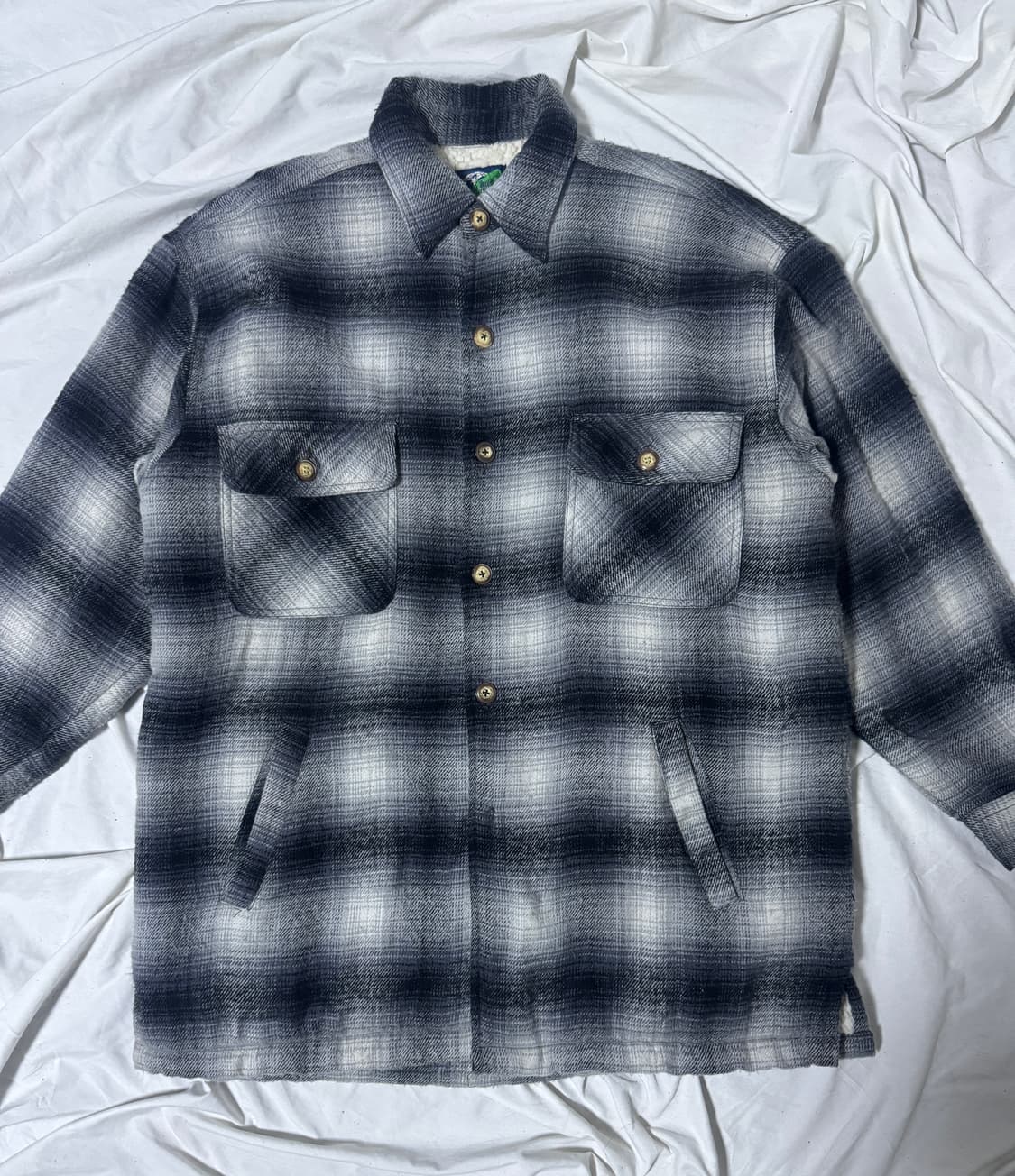 빈티지 플리스 안감 체크 자켓 워크자켓 상품이미지3