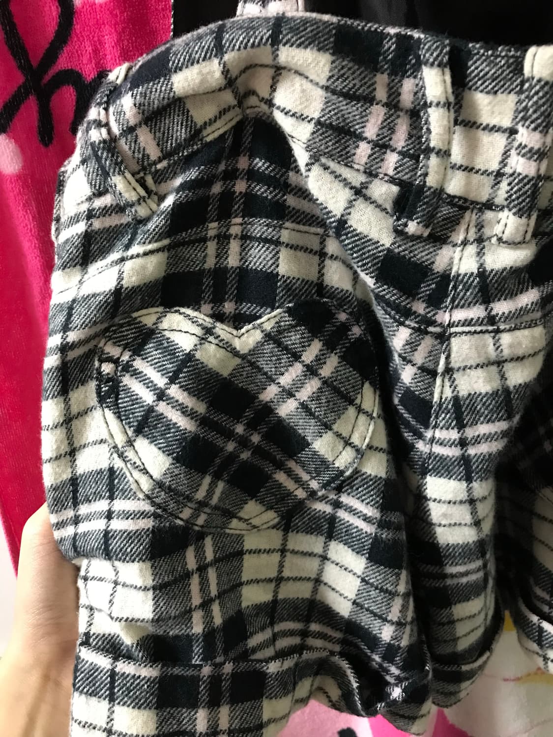 트랄라라 체크 멜빵 바지 상품이미지4