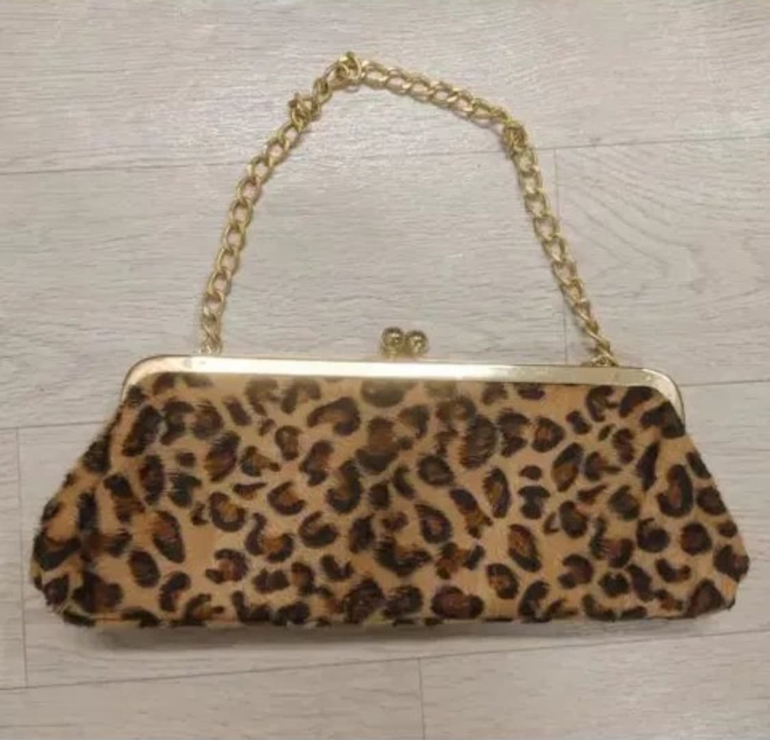 빈티지 호피 레오파드 클러치백 가방 달천대장y2k오네라떼갸루핀터깔헤이세이 상품이미지1