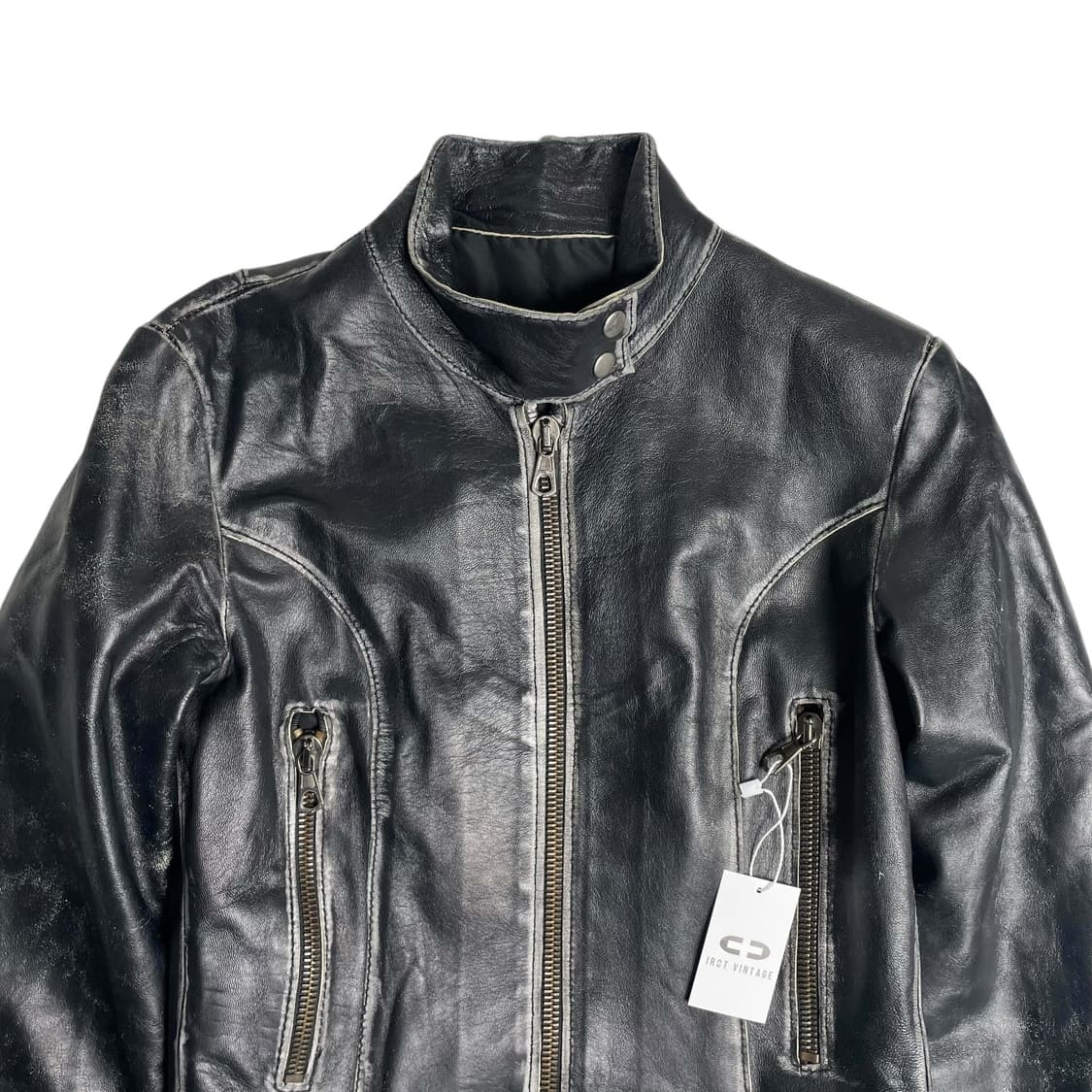 QUBHA 그라데이션 레더 자켓 상품이미지3