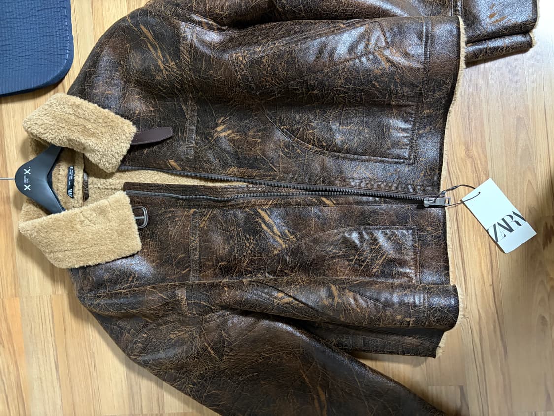 자라 페이크 레더 무스탕 상품이미지5