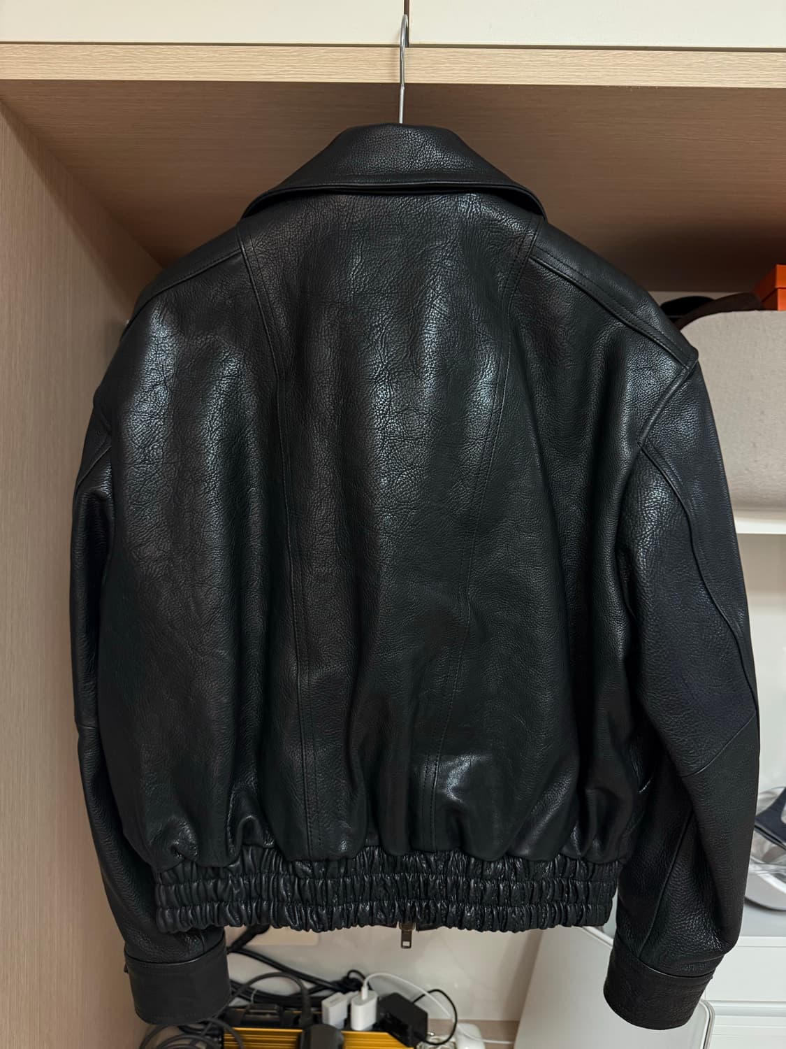 노이어 앤틱 카우레더 하이넥 블루종 블랙50 상품이미지5