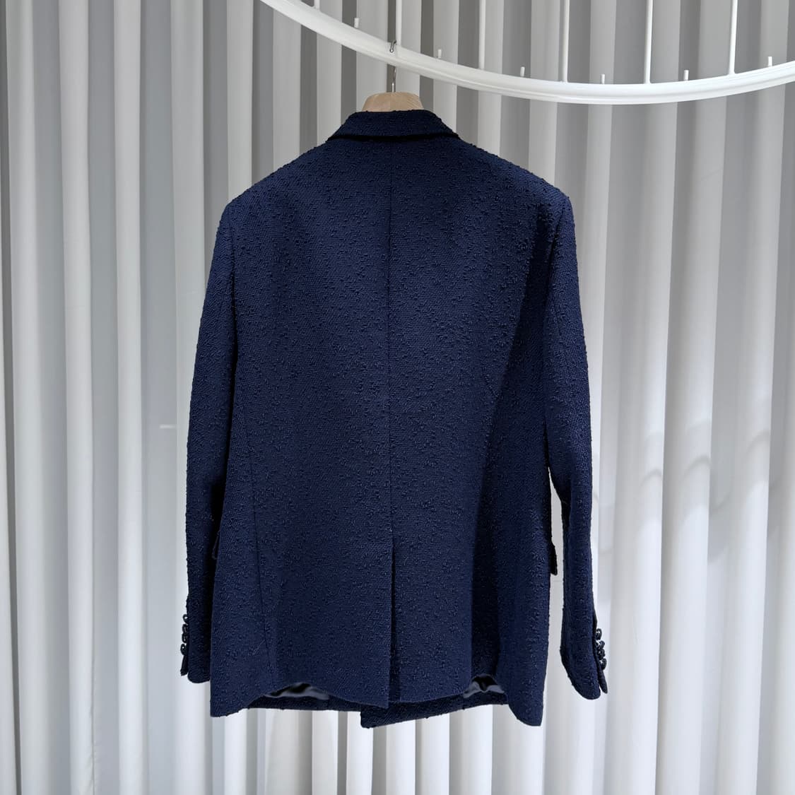 52 / 디올 블루 울 코튼 블렌드 더블 브레스티드 자켓 상품이미지4