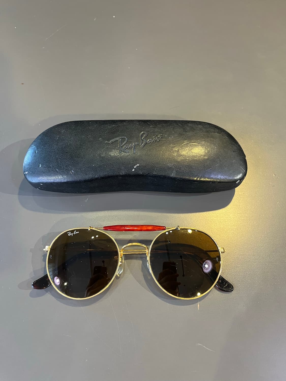 레이밴 B&L 빈티지 라운드 브라우바 선글라스 (미국제) 상품이미지1