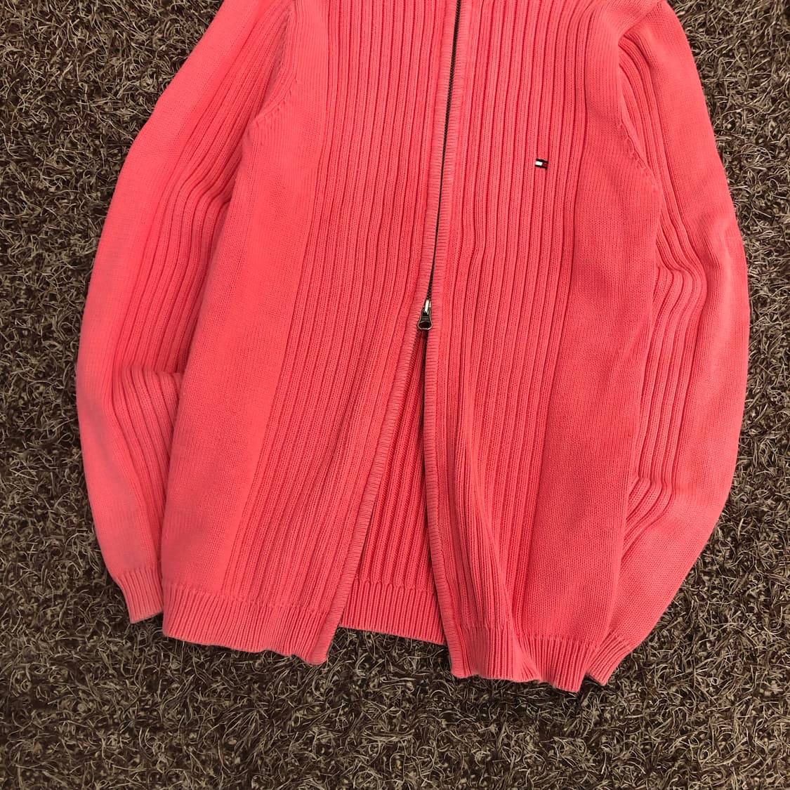 타미힐피거 핑크 투웨이 니트 집업 자켓 상품이미지3