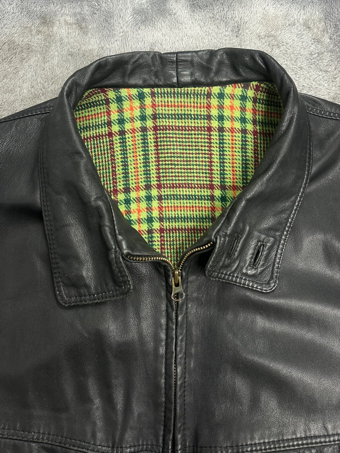 80s HUGO BOSS 레더 봄버 자켓 L 상품이미지5