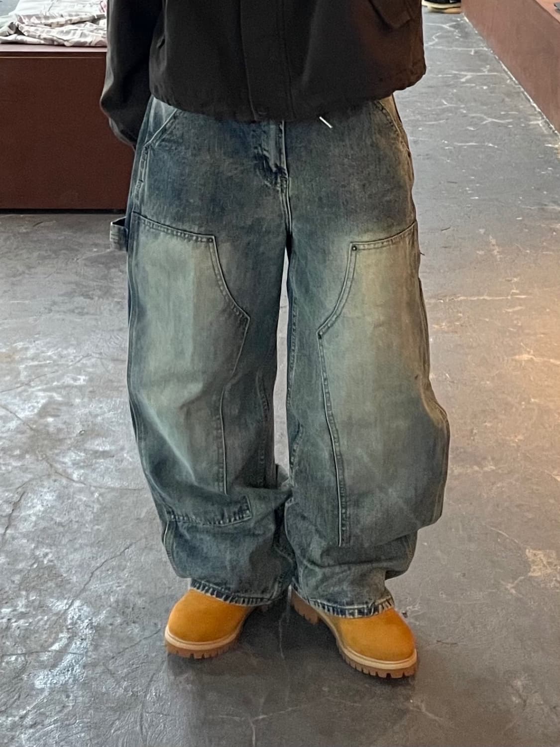 빈티지 워싱 중청 데님팬츠 H1525 상품이미지2