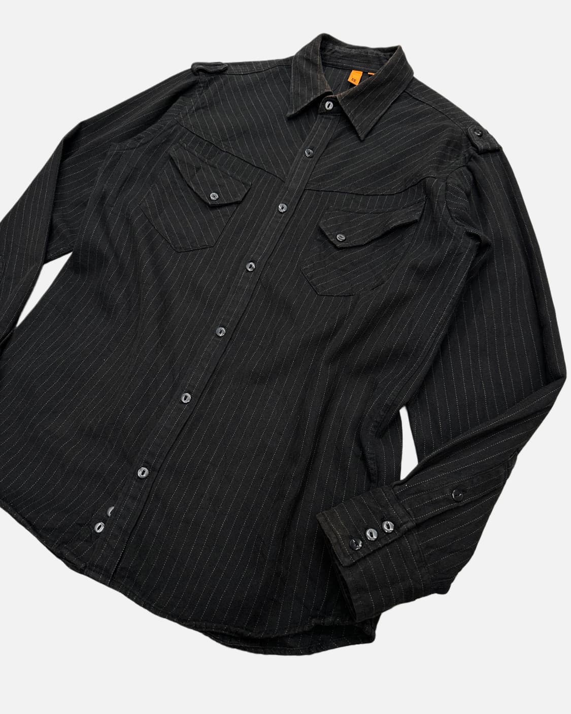 stripe epaulet charcoal shirt 상품이미지2