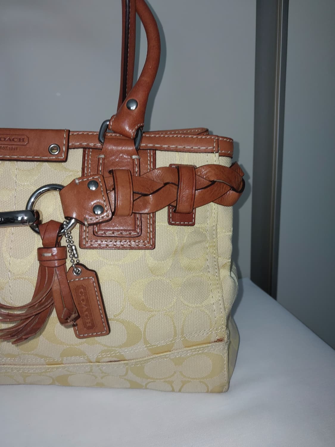 SALE🫶[정품] 코치 빈티지 태슬 옐로우 토트백 상품이미지2