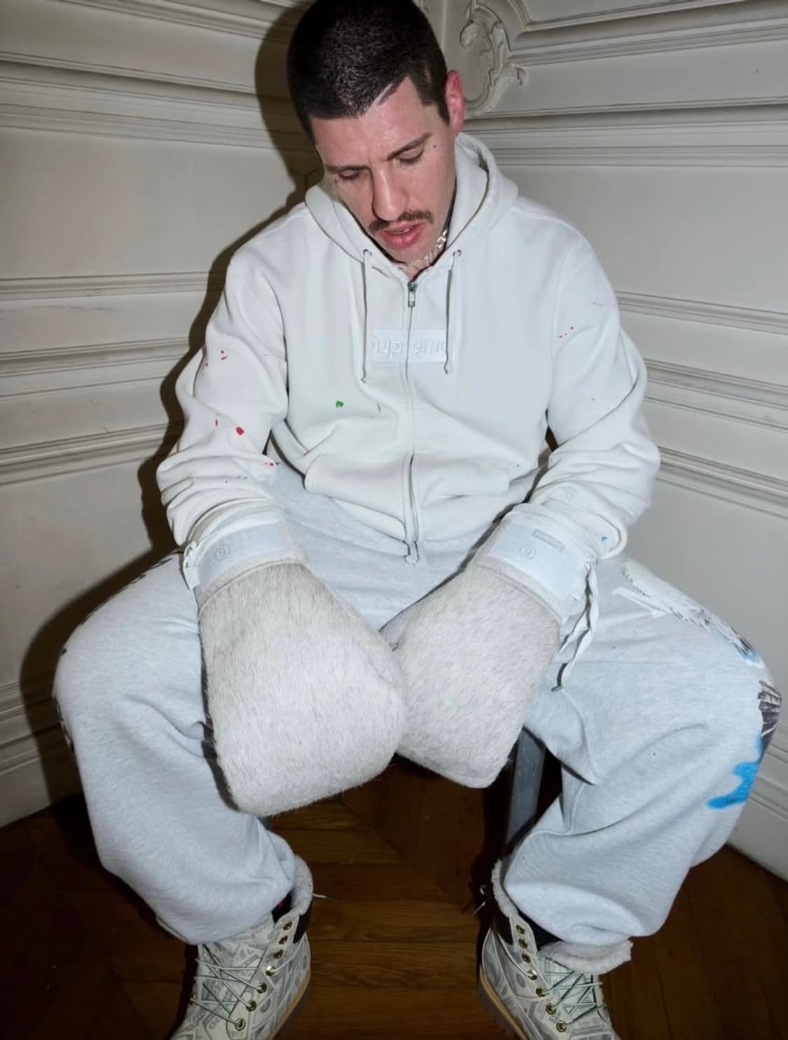 슈프림 X 마르지엘라 박스로고 후드집업 상품이미지1