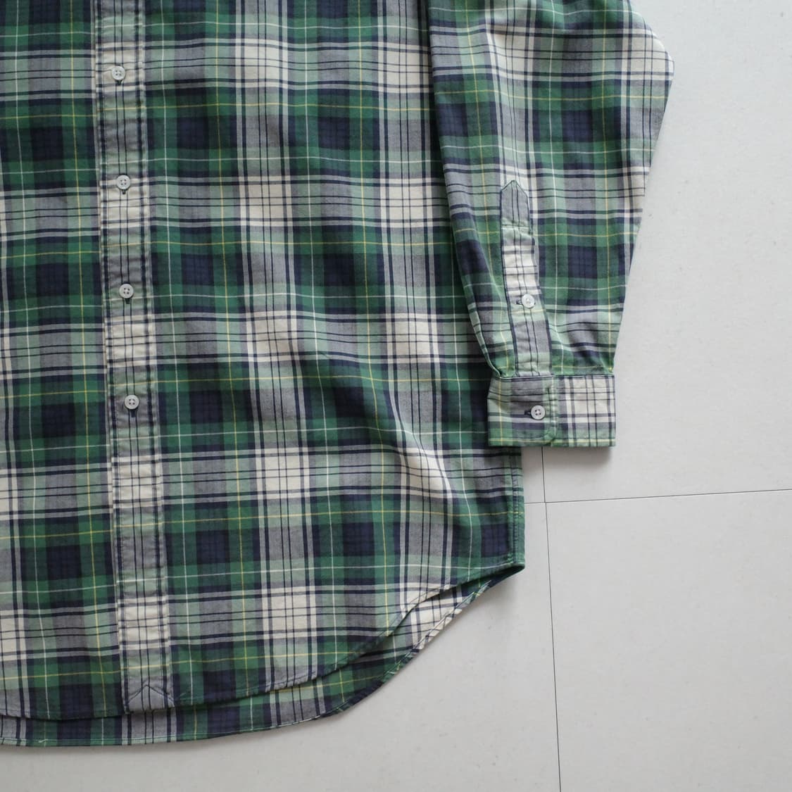 90s 폴로 랄프로렌 블랙와치 체크 버튼다운 옥스포드 셔츠 L 상품이미지3