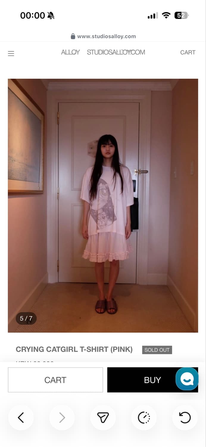 CRYING CATGIRL T-SHIRT (PINK) 상품이미지5