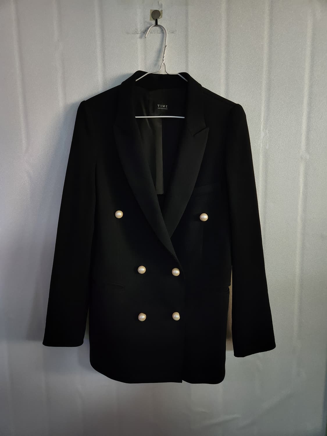 TIME 타임 블랙 더블 브레스트 자켓/총장73/가슴45 상품이미지1