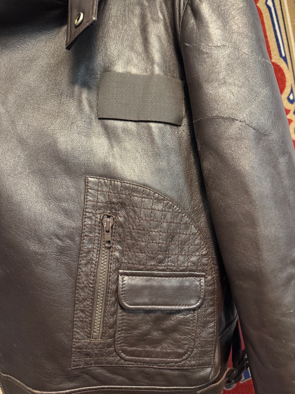 Designed by JINTEOK 진태옥 퍼카라 레더 플라이트 자켓  상품이미지5