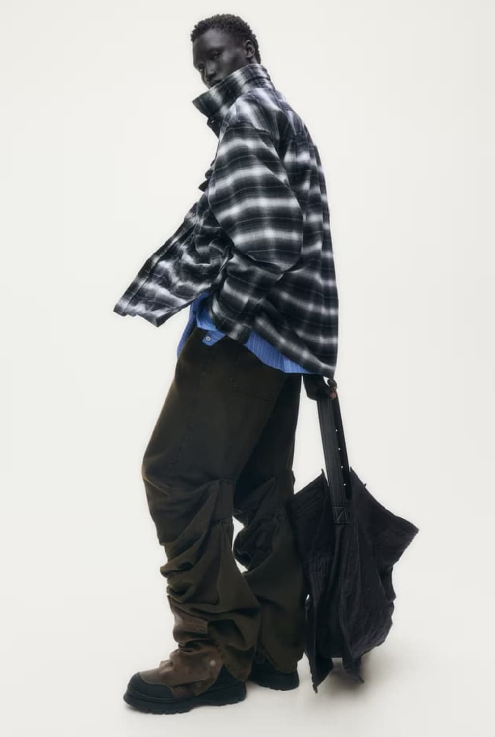 글렌 마틴스 X H&M 포일드 플란넬 오버셔츠 상품이미지3