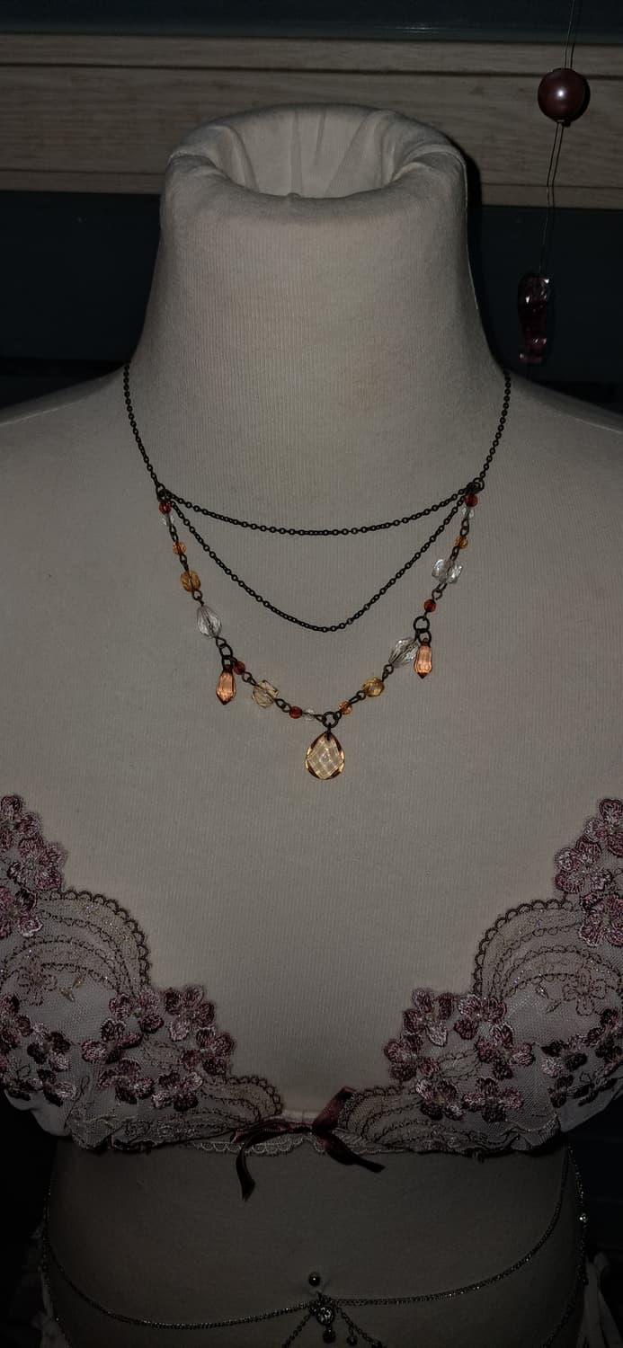 페어리 90s 빈티지 비즈 삼단 목걸이 상품이미지3