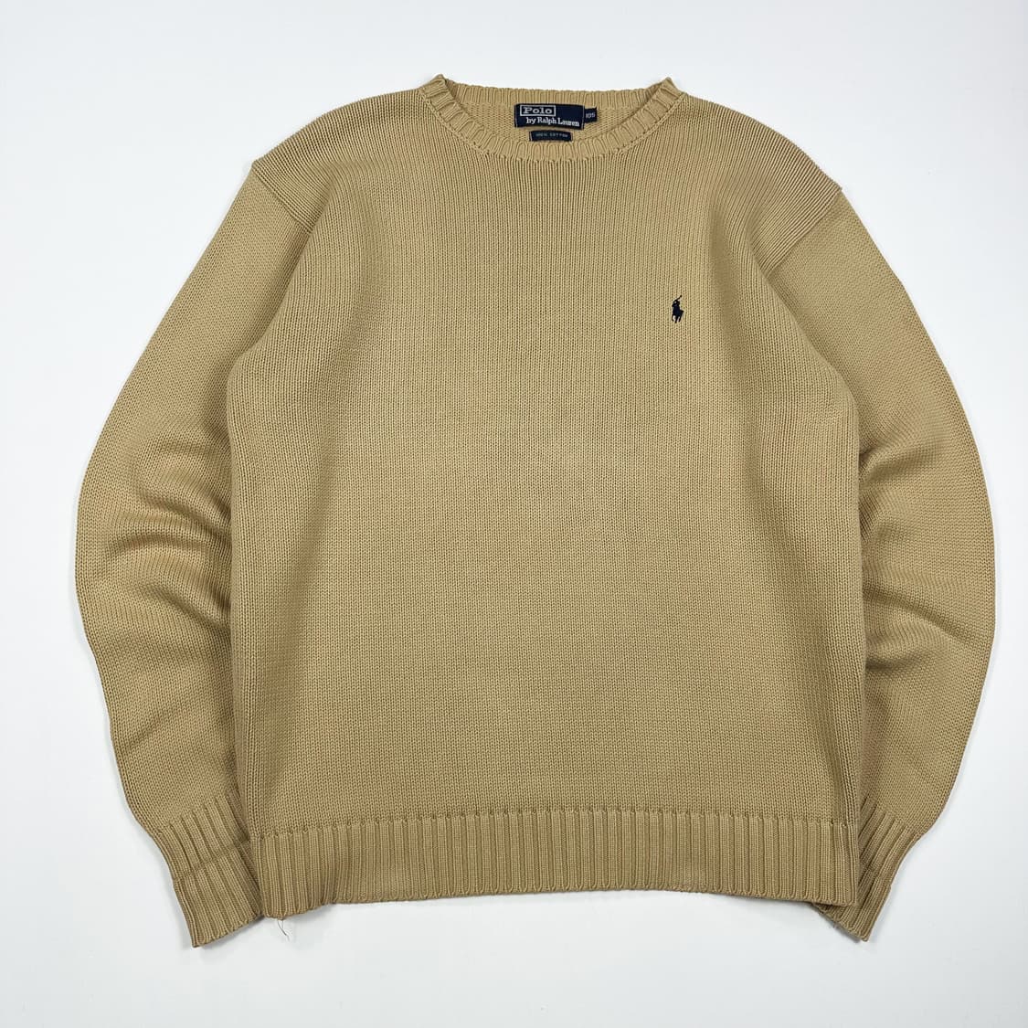 폴로 랄프로렌 올드 아카이브 클래식 코튼 니트 베이지 XL 상품이미지1