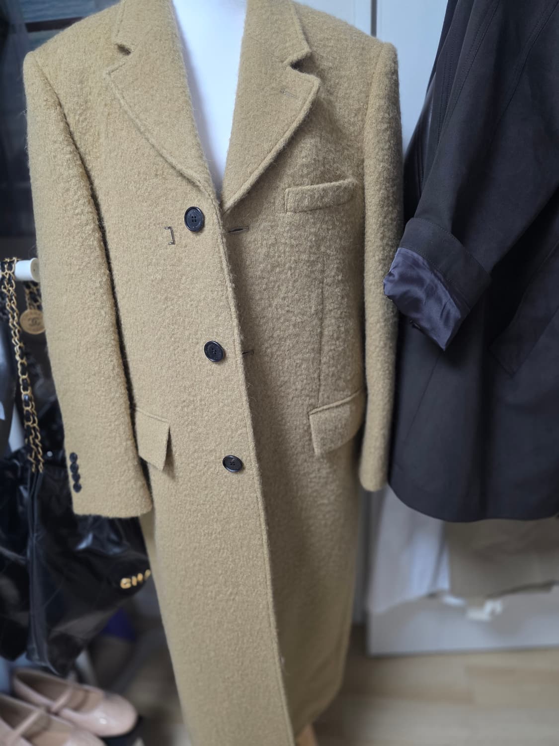 던스트 부클 2WAY 울 코트 카멜 M 상품이미지8