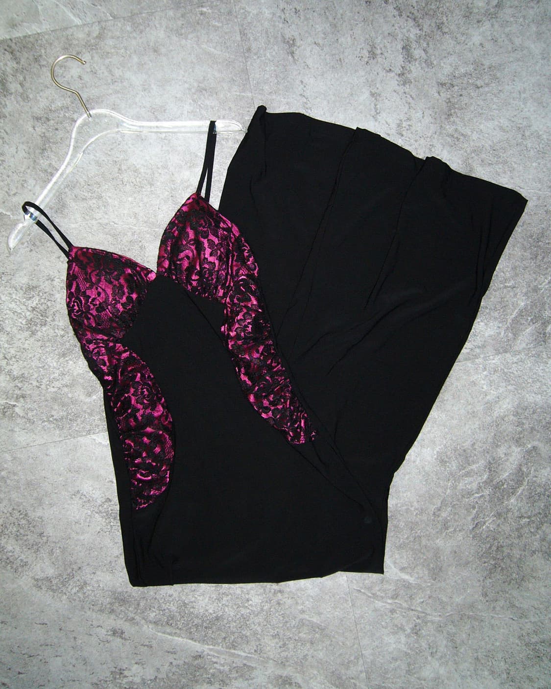 Pink Black Lace Long Dress 상품이미지3