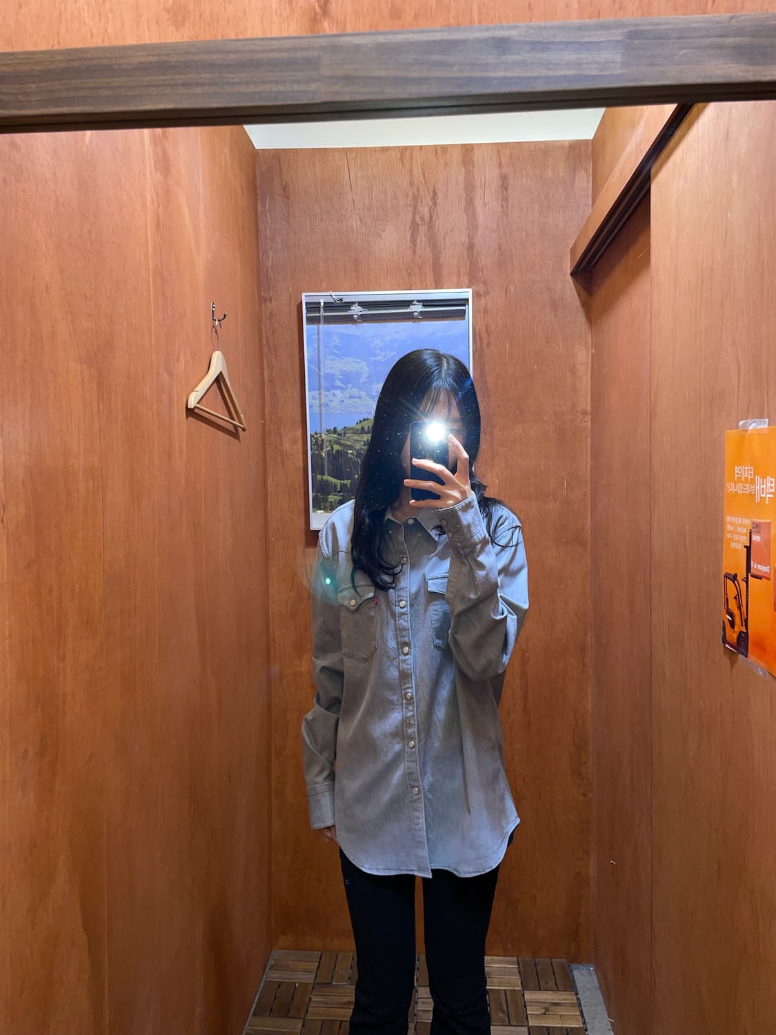 (L) Levi's 리바이스 코튼 그레이 웨스턴 셔츠 상품이미지1