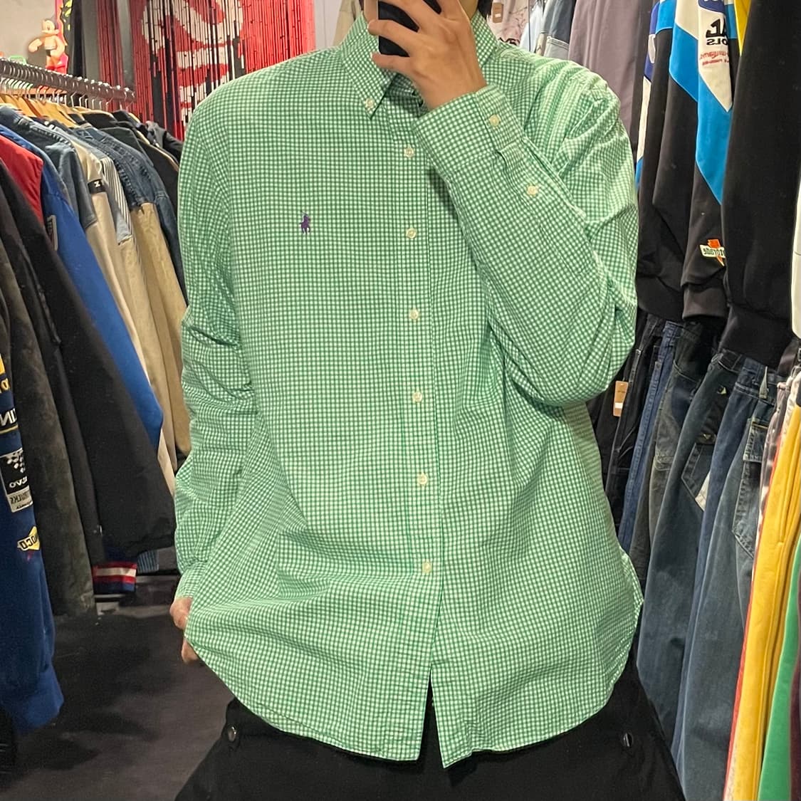 [IM] polo 폴로랄프로렌 그린 체크 긴팔셔츠 상품이미지3