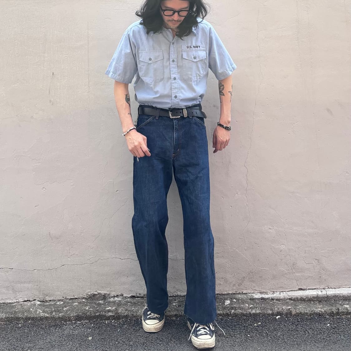 일본 랭글러 와이드 셀비지 데님 팬츠 상품이미지3