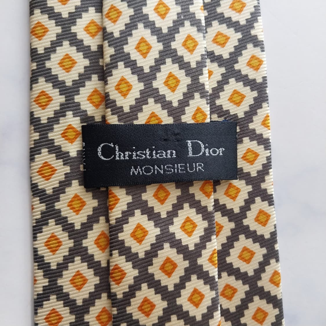 크리스찬 디올 실크 지오메트릭 패턴 넥타이 9.6cm A등급 K2135 상품이미지8