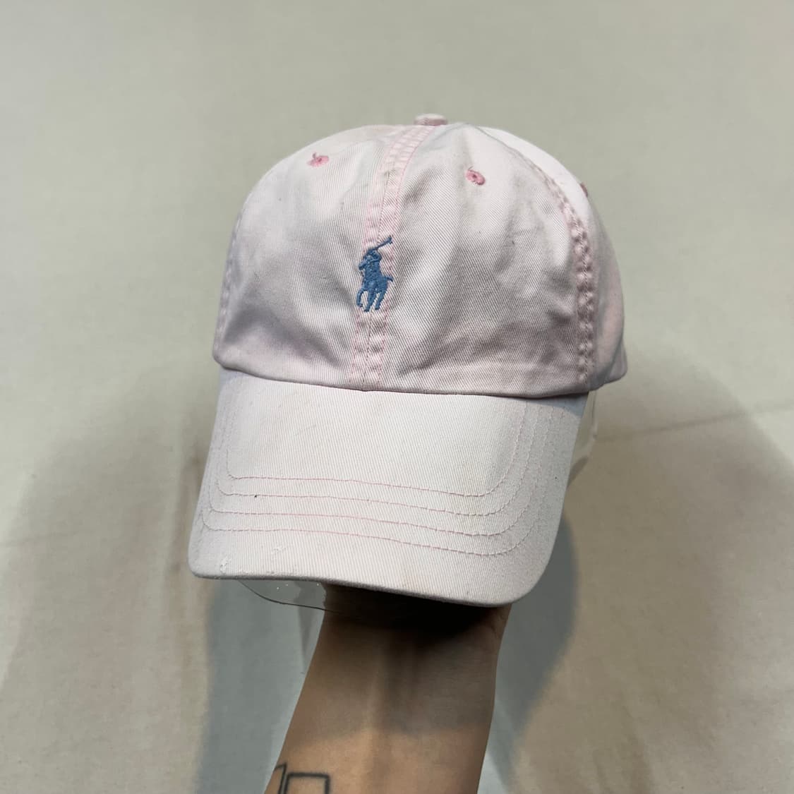 폴로 랄프로렌 핑크 볼캡 모자 가죽스트랩 정품 상품이미지1
