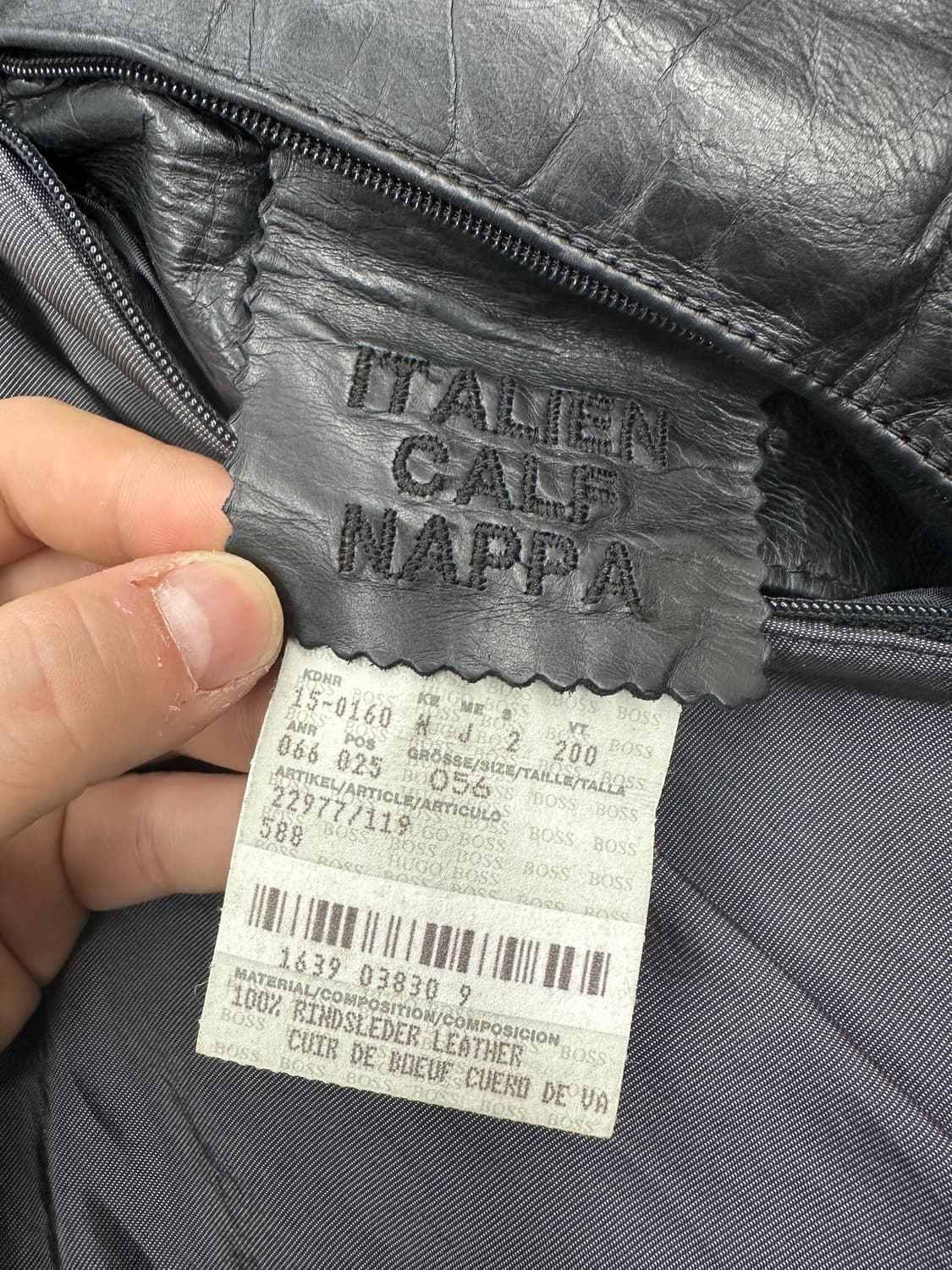 00s HUGO BOSS 카프 레더 코트 56 상품이미지8