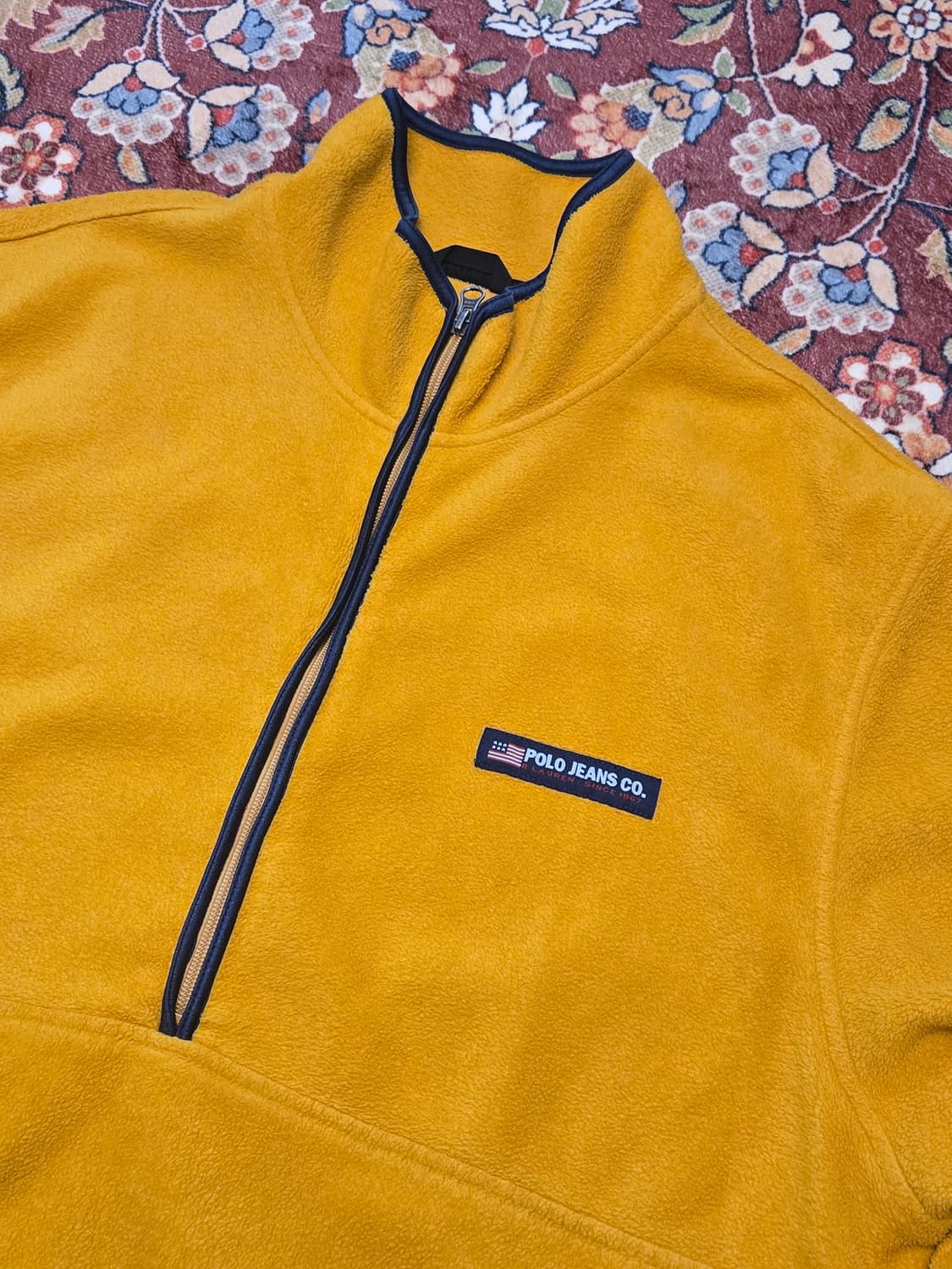 90s 폴로진스 하프집업 후리스 머스타드 XL 상품이미지3