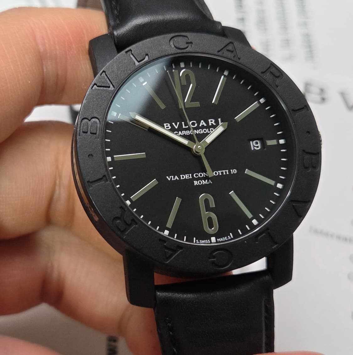 레어] 불가리 카본골드 로마 화골 콤비 40mm 한정판 오토매틱  상품이미지4