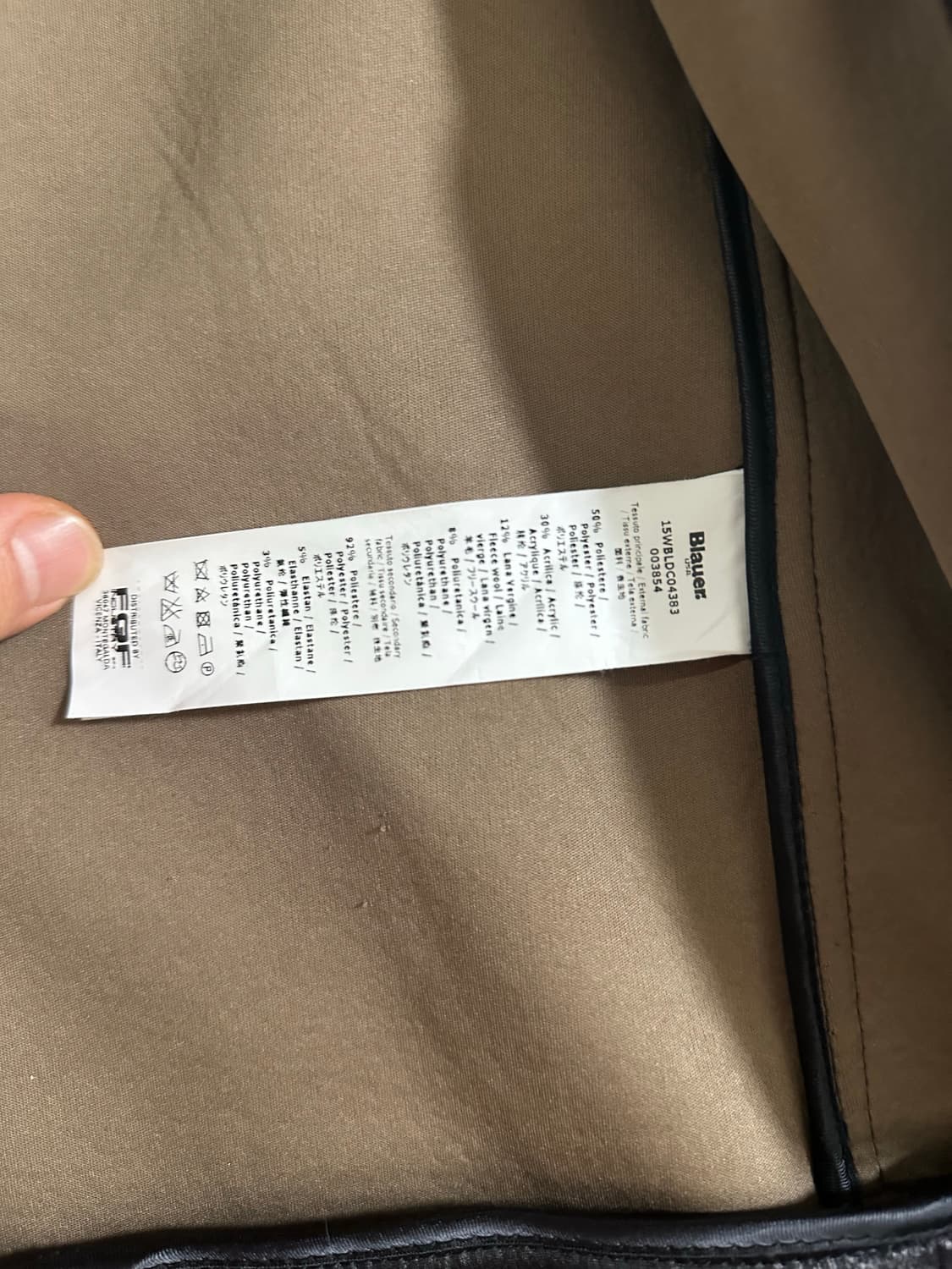 Blauer. U.S.A. 아카이브 레더 슬리브 체크 자켓 상품이미지8