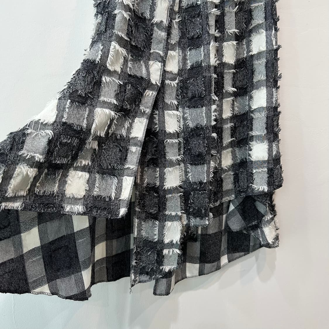 Antiqua 체크 프린지 언발 스커트 상품이미지5