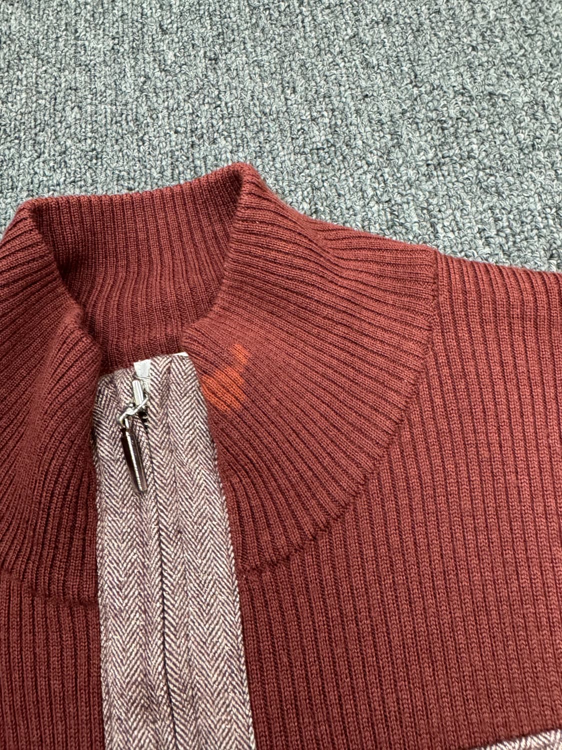 38)TWO.C 빈티지 여성 버건디 니트집업 상품이미지5