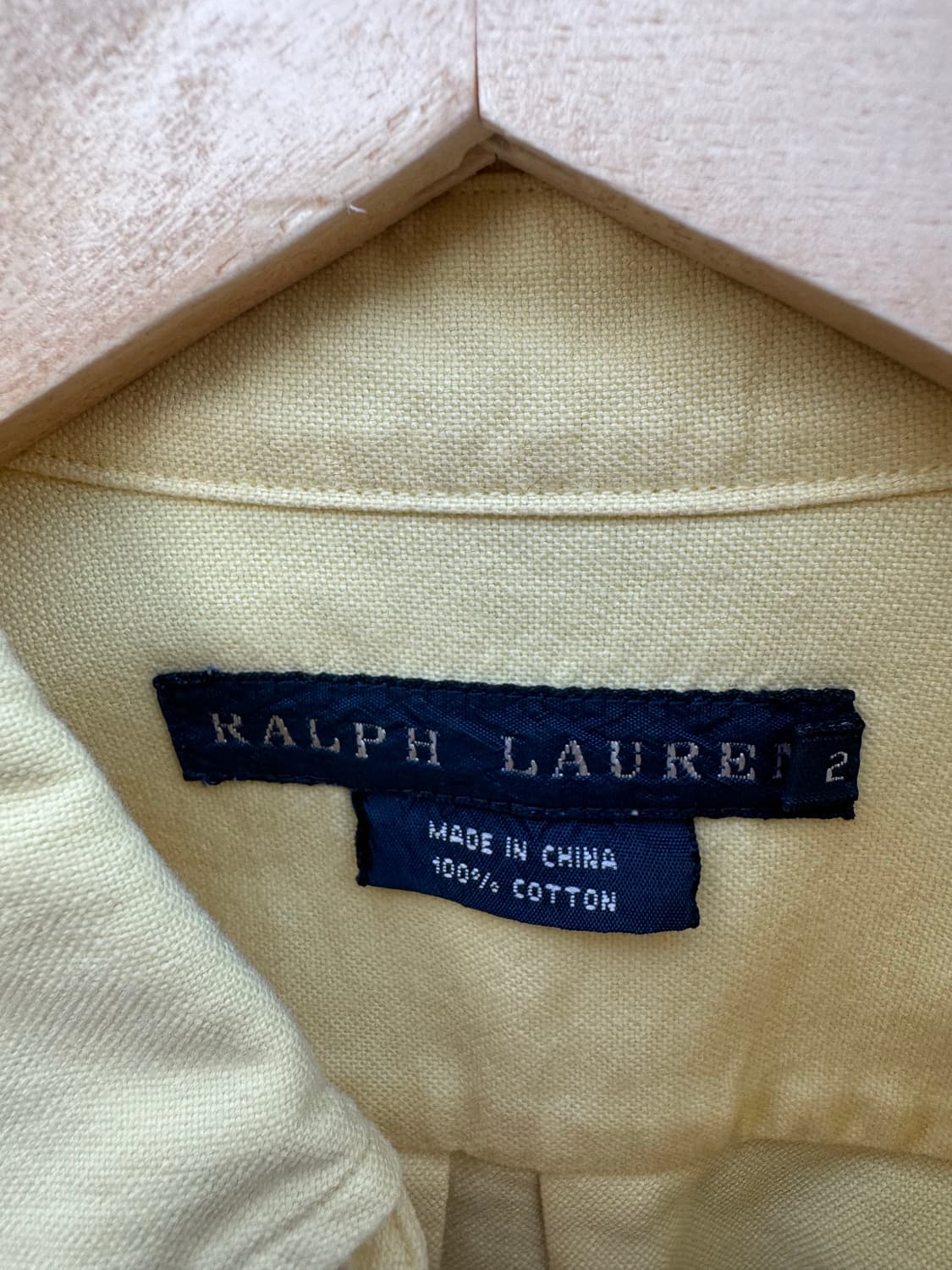 폴로 랄프로렌 빈티지 빅 포니 자수 로고 옥스포드 셔츠 옐로우 여성 상품이미지4