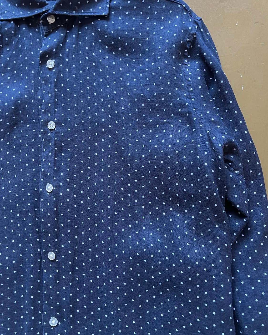 BEAMS Heart Dot Pattern Linen Shirt 상품이미지5