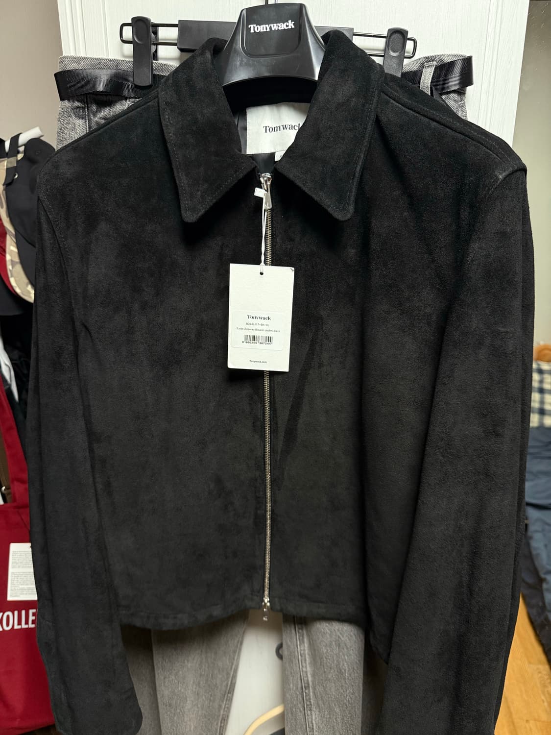 토니웩 24fw 스웨이드 블루종 집자켓 블랙 XL 상품이미지2