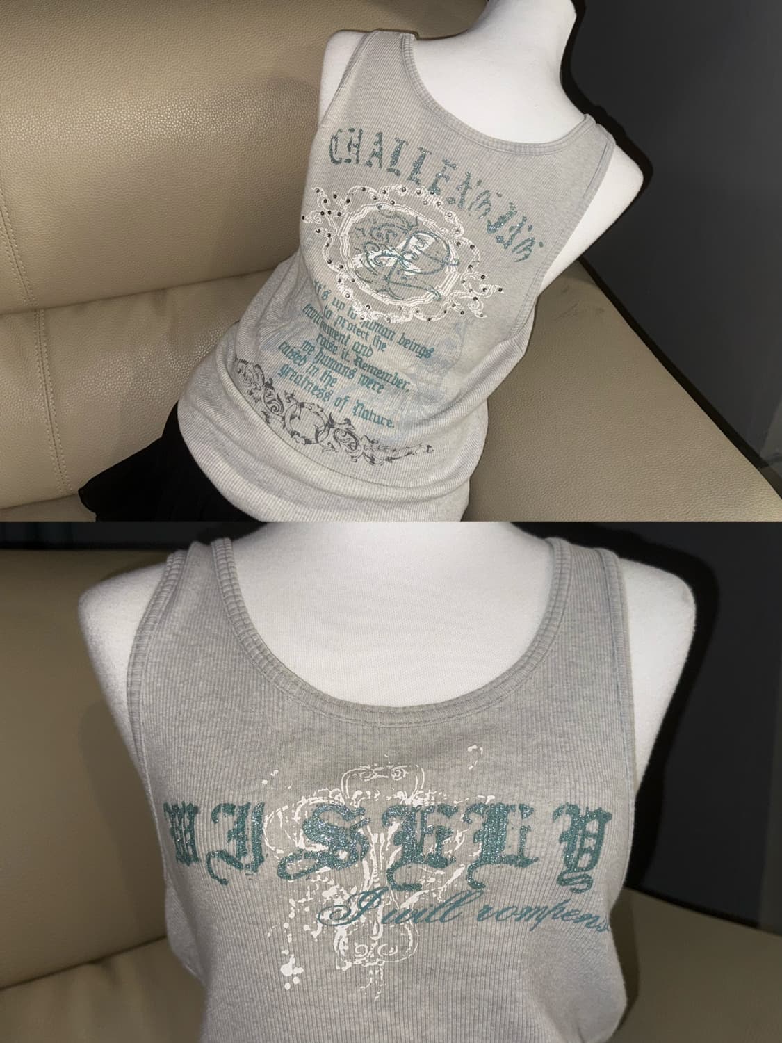 semantic design lettering sleeveless 상품이미지1