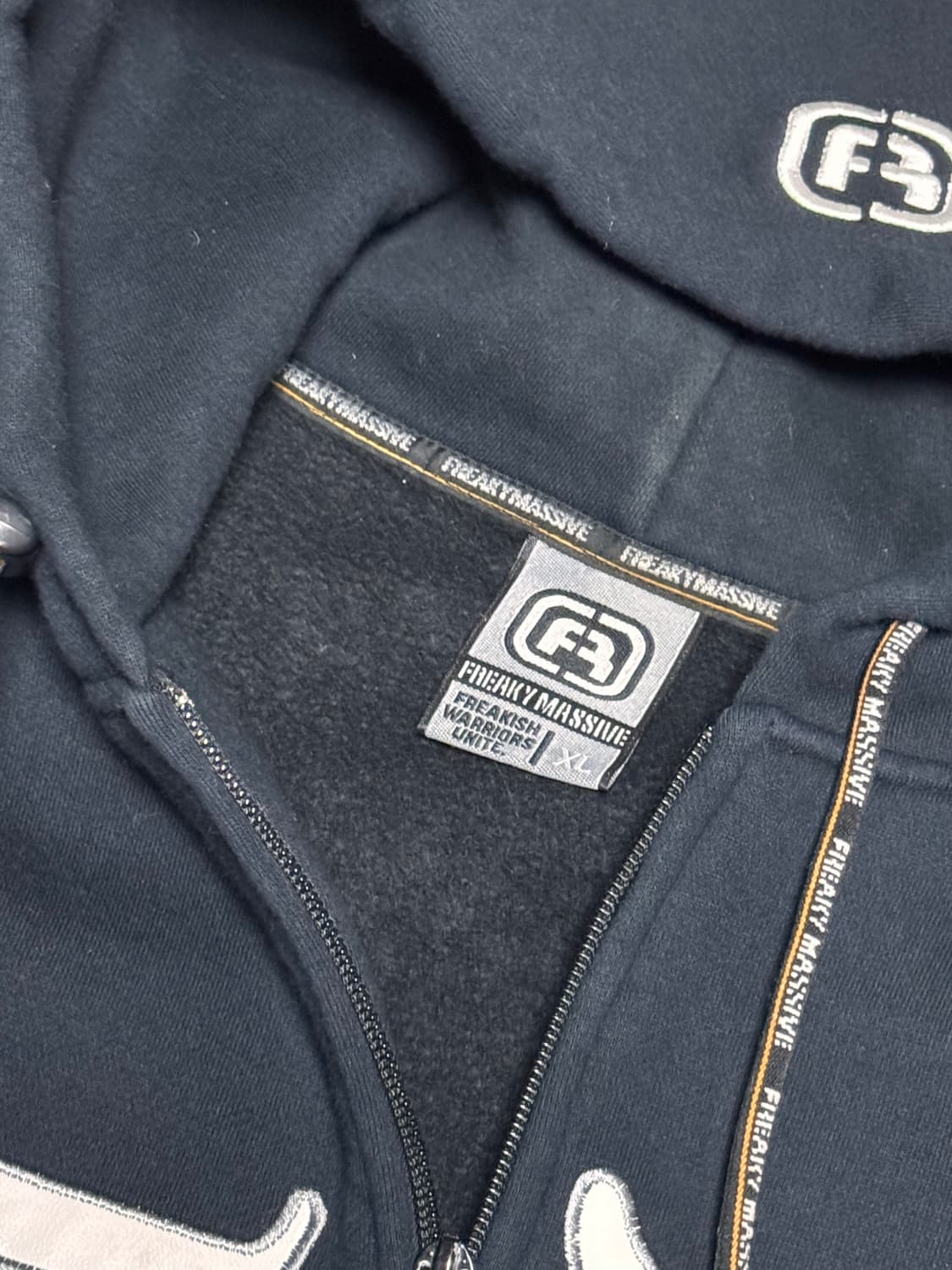 [XL] 프리키 올드스쿨 힙합 레터링 후드 집업 상품이미지5