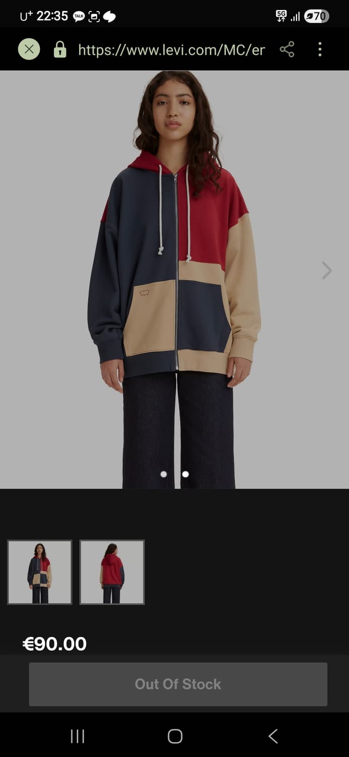 리바이스 레드 후드집업 (2022 레드컬렉션) 상품이미지6