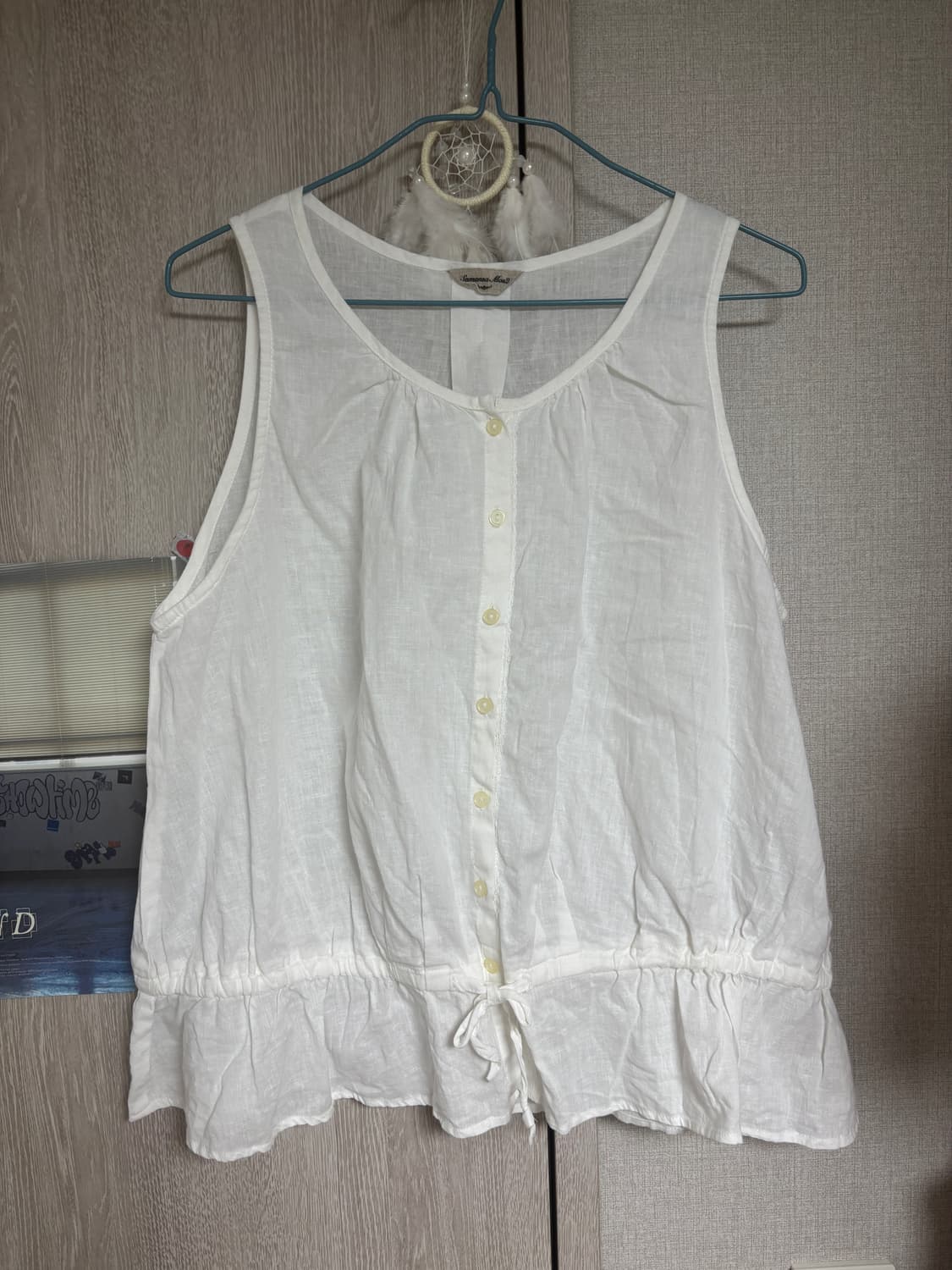 빈티지 모리걸 SM2 화이트 슬리브리스 상품이미지1